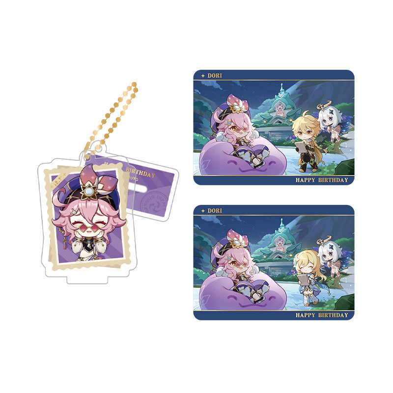 Genshin Impact Dori acrylic standee and collectible card set from Captured Moments series