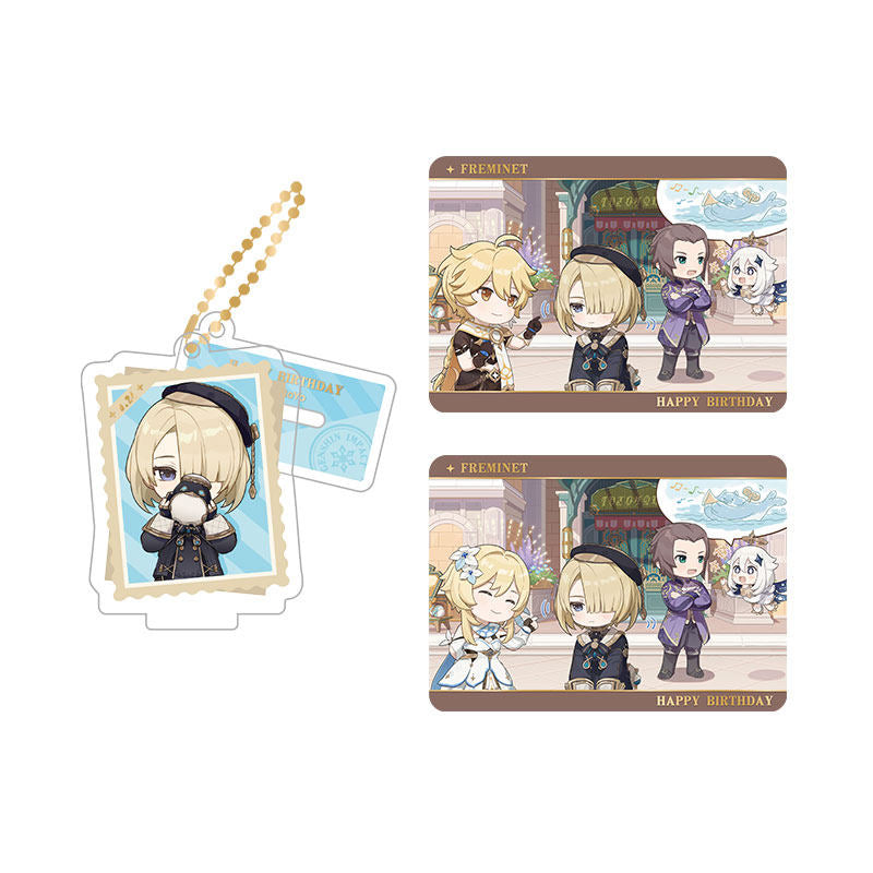 Genshin Impact Freminet acrylic standee and collectible card set from Captured Moments series