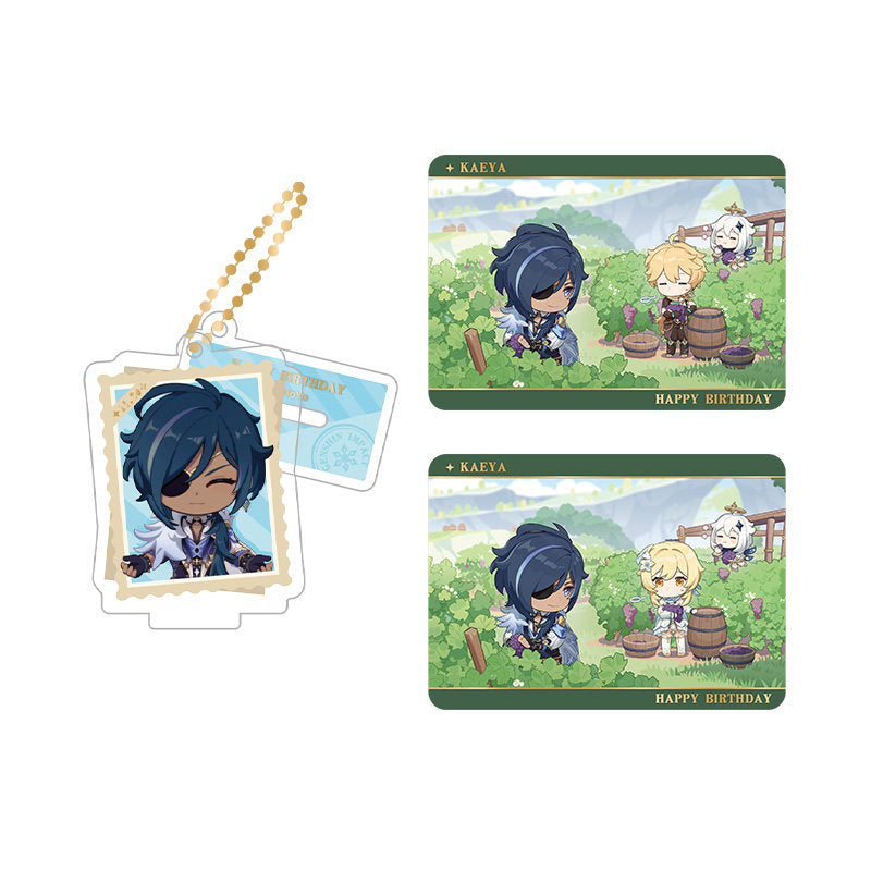 Genshin Impact Kaeya acrylic standee and collectible card set from Captured Moments series