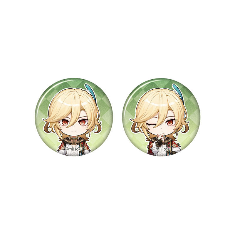 Genshin Impact Kaveh chibi badge from Captured Moments series