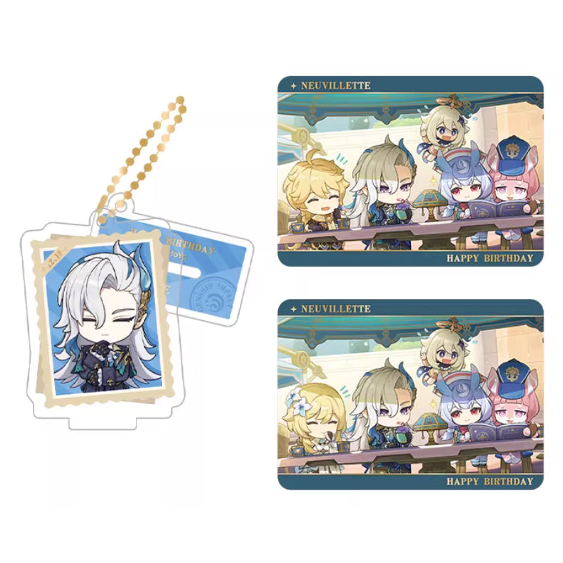 Genshin Impact Neuvillette acrylic standee and collectible card set from Captured Moments series