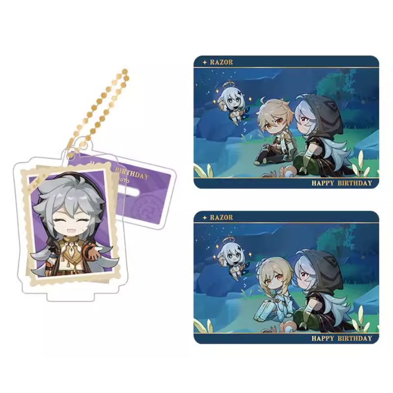 Genshin Impact Razor acrylic standee and collectible card set from Captured Moments series