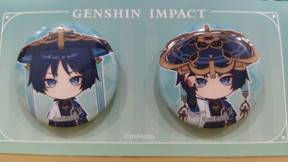 Genshin Impact Captured Moments Badge Set mit Chibi Charakteren