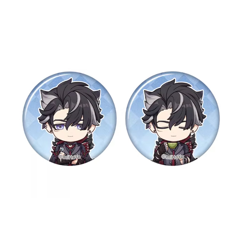 Genshin Impact Wriothesley chibi badge from Captured Moments series