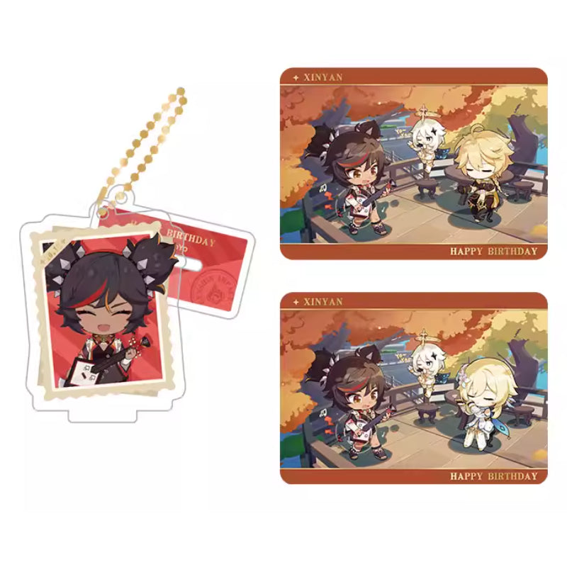 Genshin Impact Xinyan acrylic standee and collectible card set from Captured Moments series