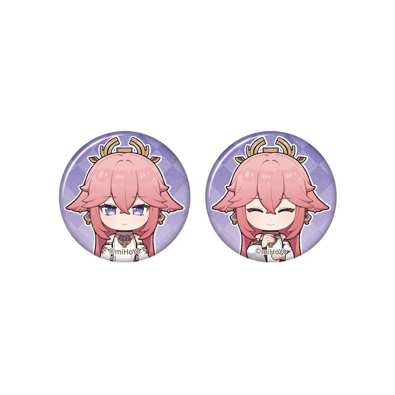 Genshin Impact Yae Miko chibi badge from Captured Moments series