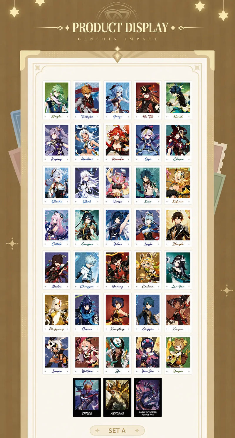 Genshin Impact character collection cards Set B character lineup