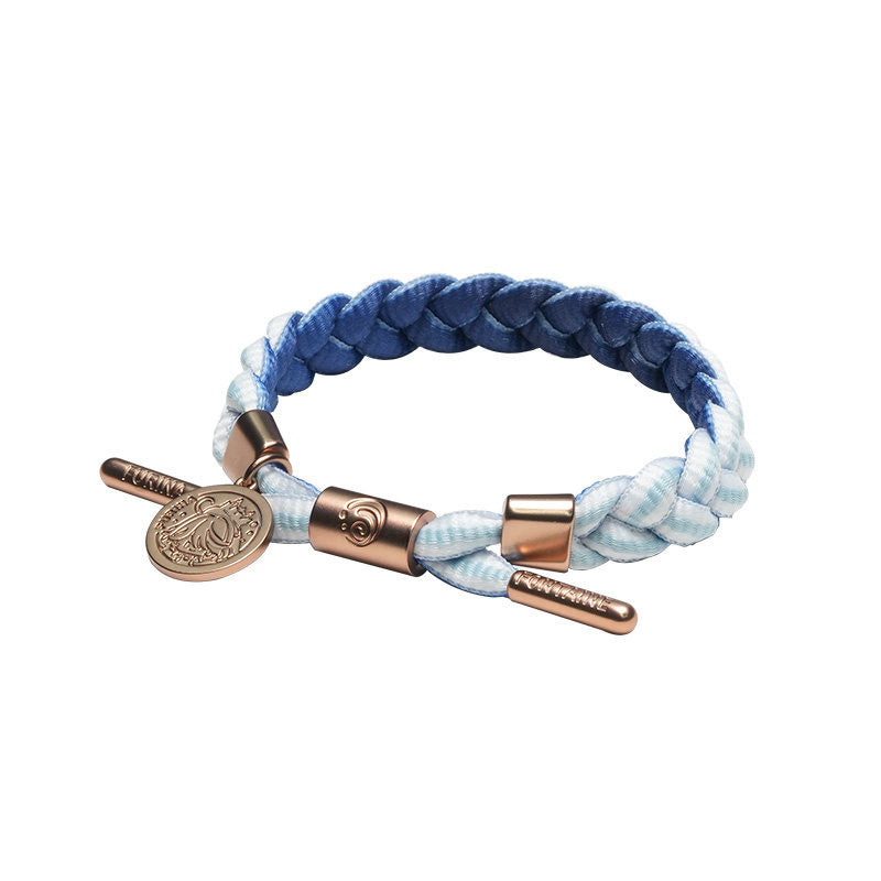 Furina inspired braided bracelet from Genshin Impact with woven cord and metal charm