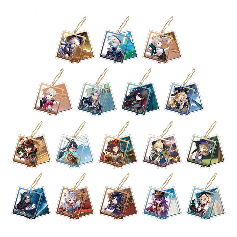 Genshin Impact character rotating acrylic keychain series collection