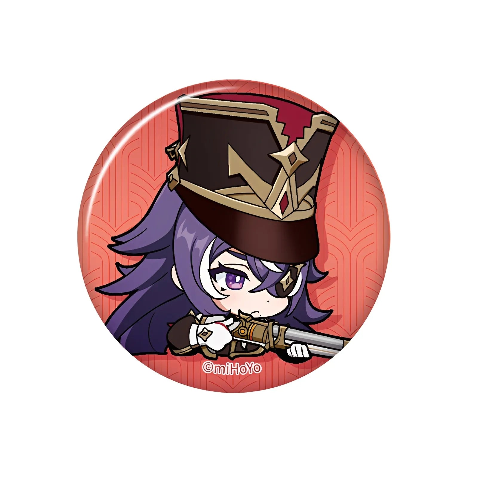 genshin impact chevreuse q version emoji badge front view