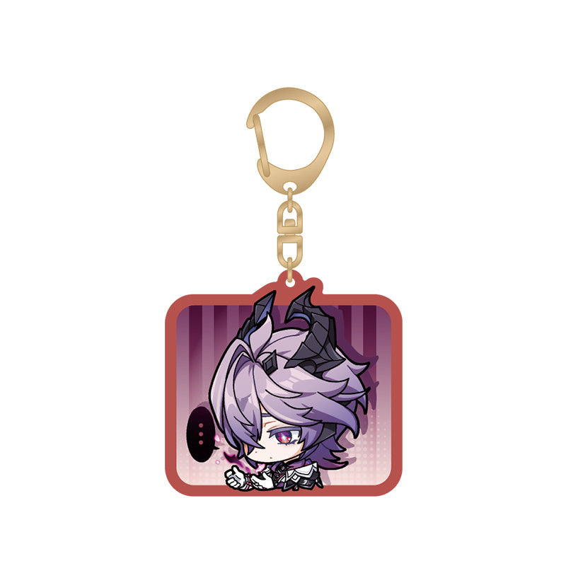 Genshin Impact chibi emoji acrylic keychain featuring Durin with stylized character artwork