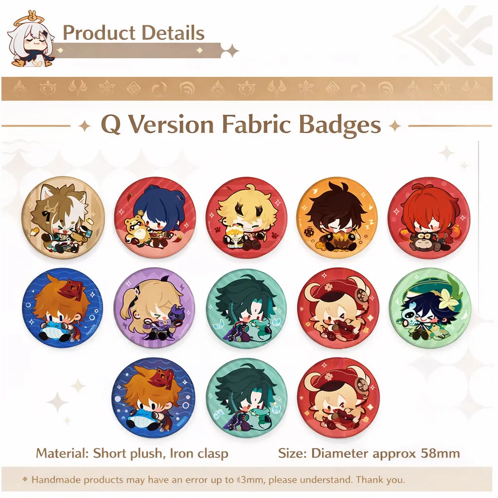 Genshin Impact chibi plush badge product details soft plush anime character badge design