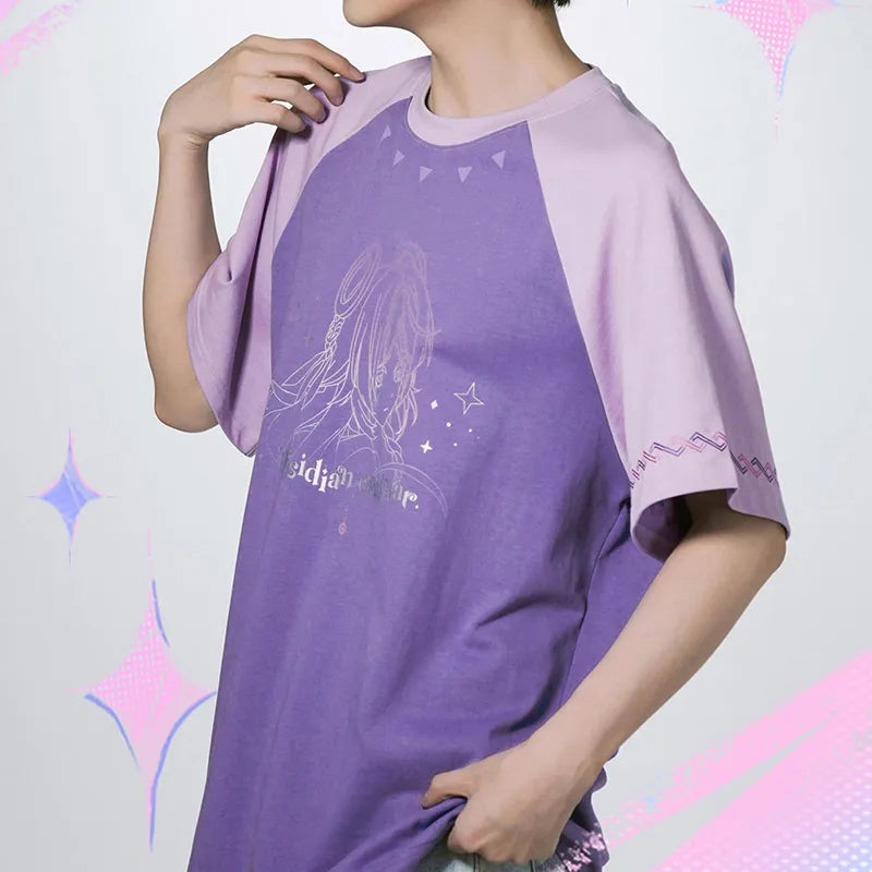 Genshin Impact Citlali Imprint T-Shirt side profile showcasing embroidered sleeve details