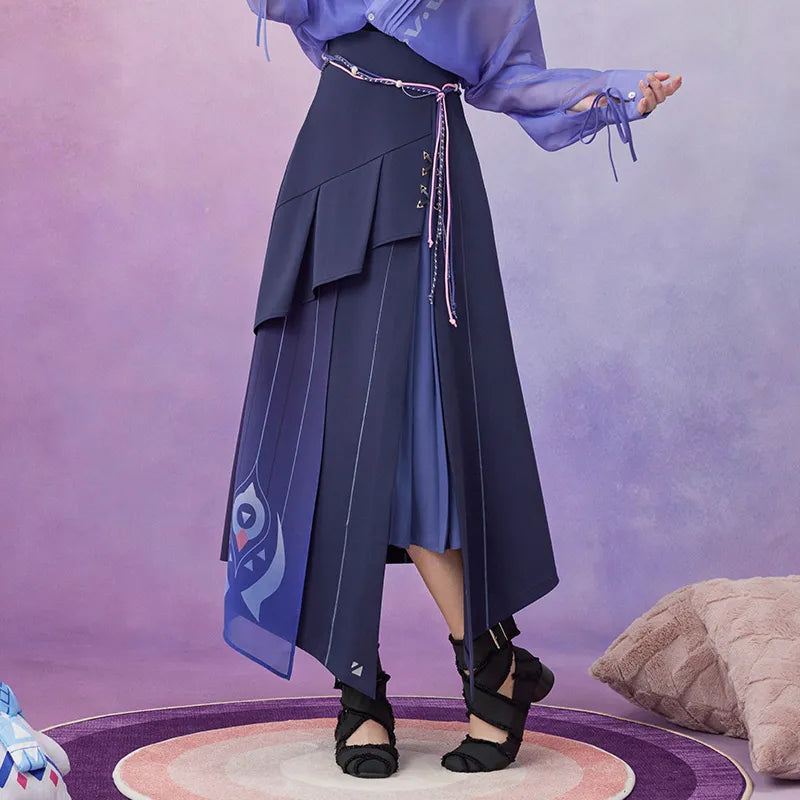 Citlali themed long skirt with layered asymmetrical design