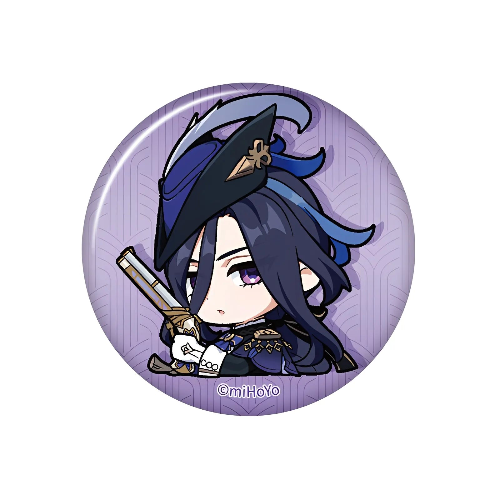 genshin impact clorinde q version emoji badge front view