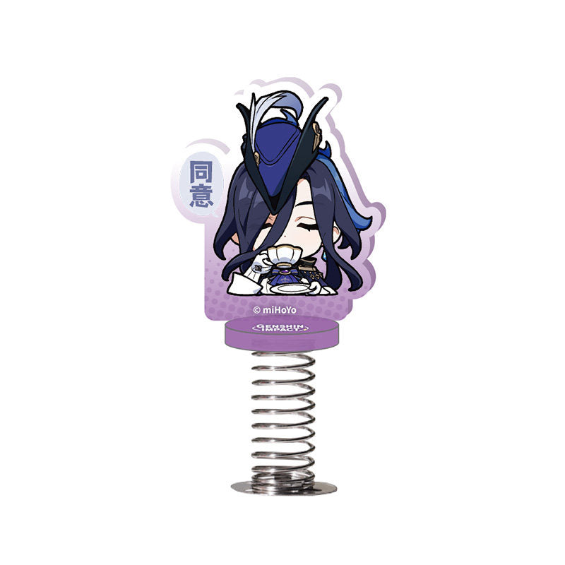 genshin impact clorinde q version emoji bobble standee front view