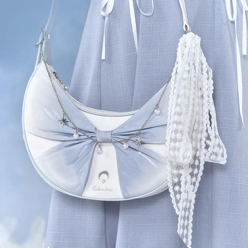 Columbina crossbody bag with lace accent and pearl details