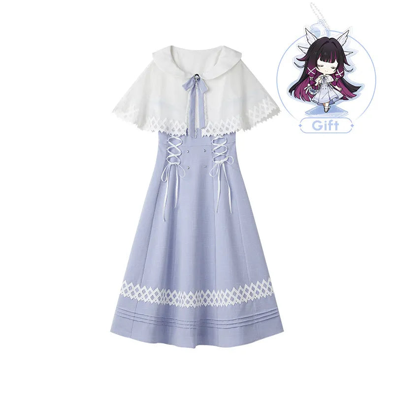 Columbina Theme Impressions Series patchwork dress front and back views