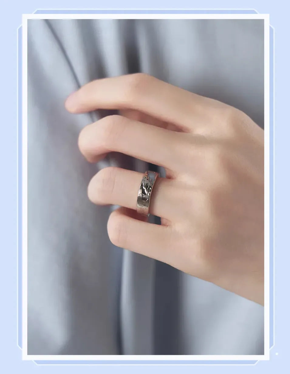 Columbina open ring with polished silver-toned finish