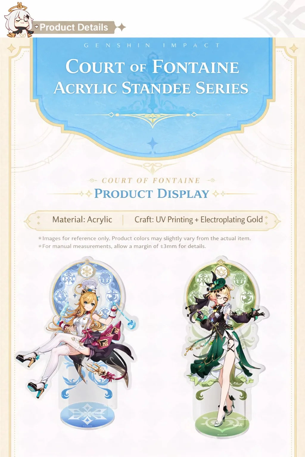 Genshin Impact Court of Fontaine Acrylic Standee Product Details