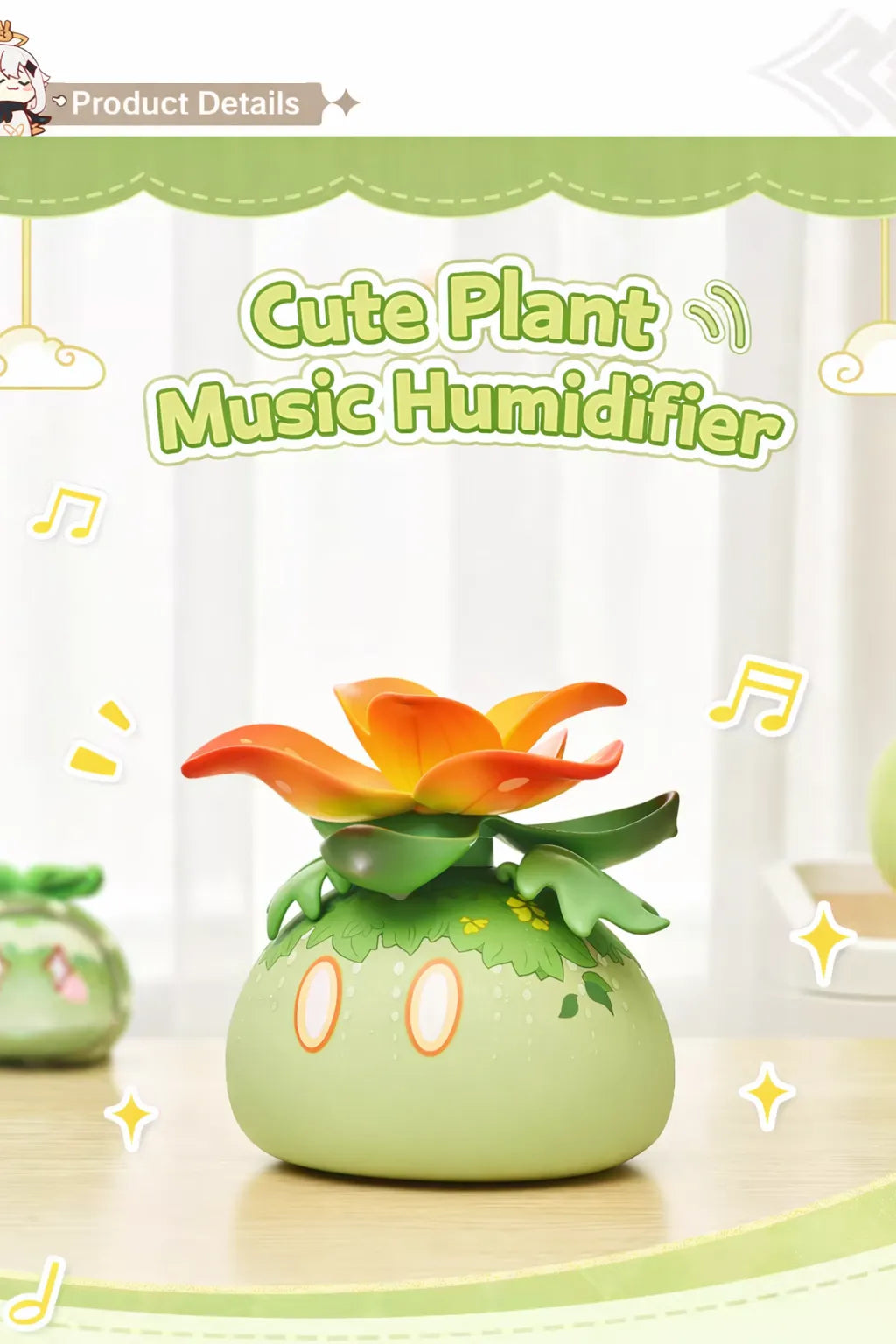 Genshin Impact Dendro Slime humidifier specifications PVC PP ABS USB Type C 200ml