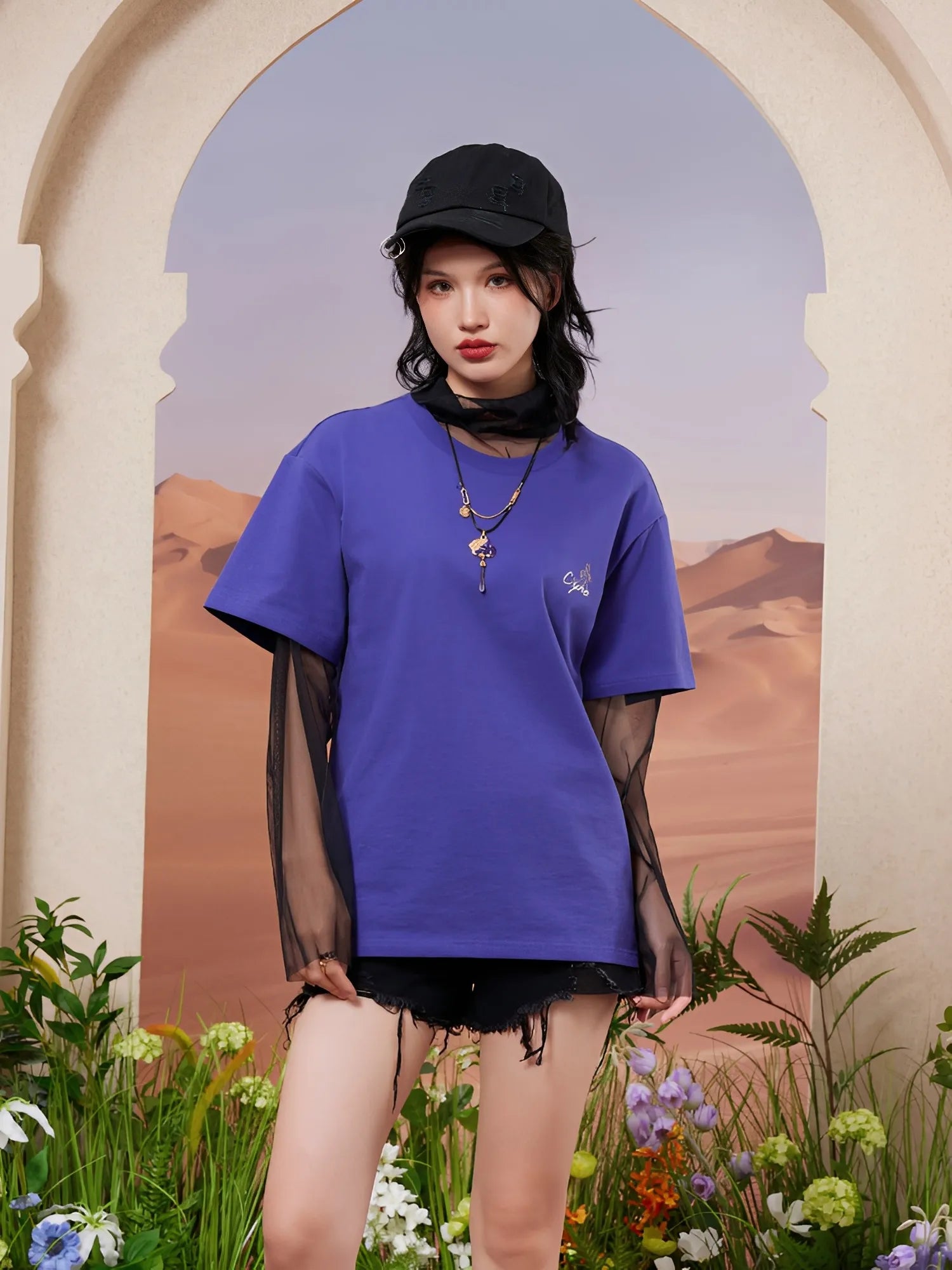 Genshin Impact Cyno T-shirt desert series front outfit styling