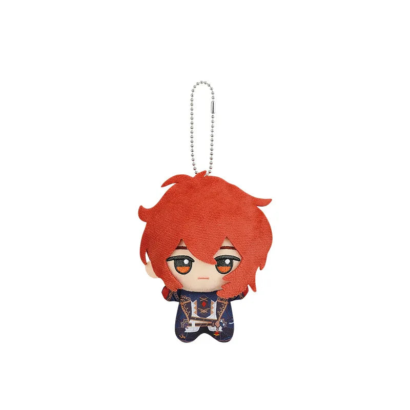 Genshin Impact Diluc Little Valley plush keychain featuring soft plush fabric and chibi styling