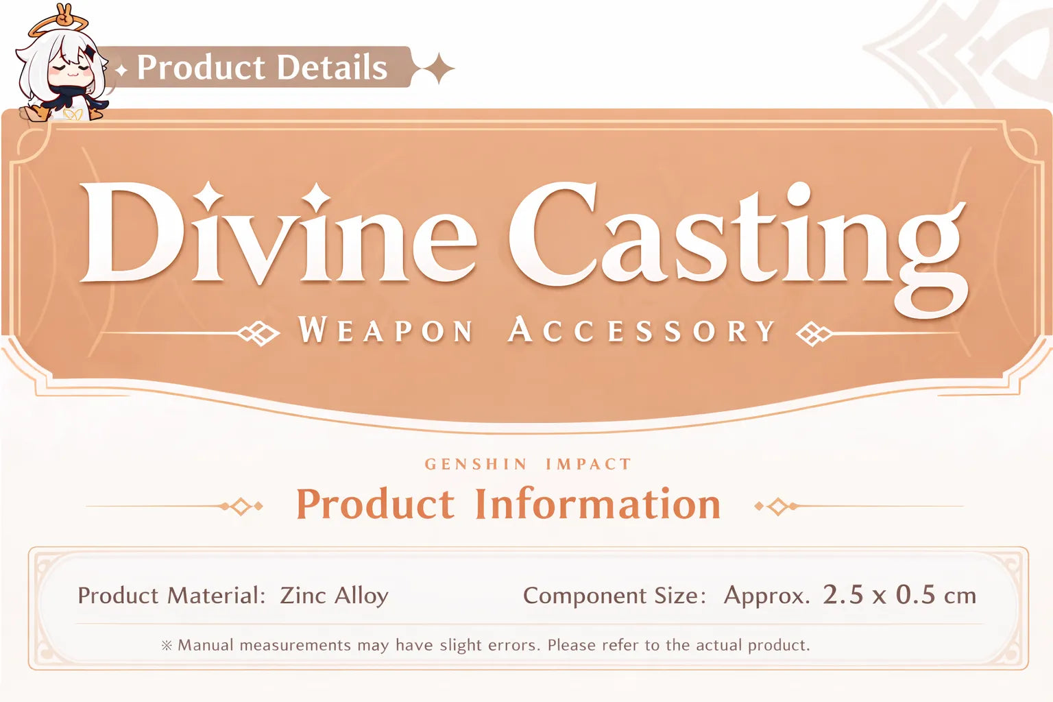 Genshin Impact Divine Casting weapon metal charm product details zinc alloy mini weapon pendant