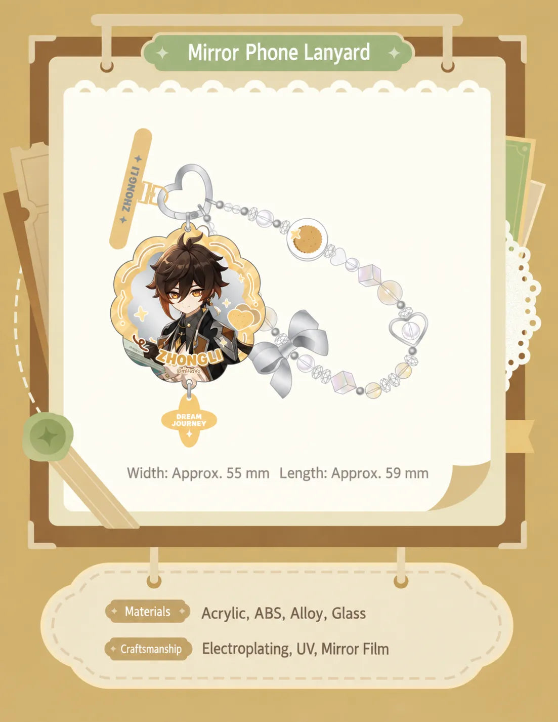 Zhongli chibi boxed wooden stamp set and specifications