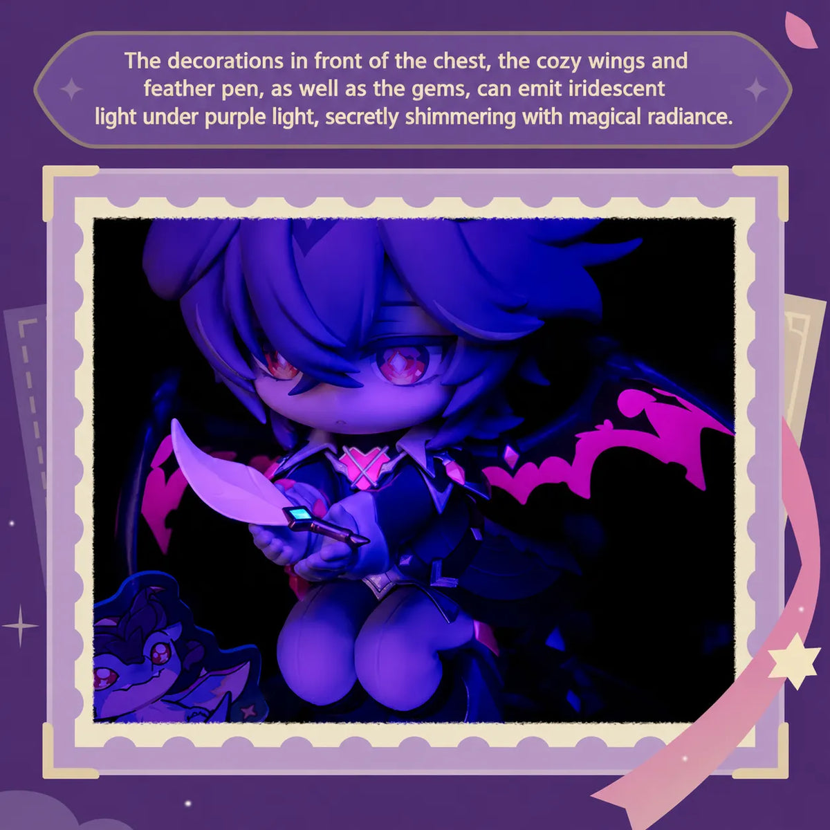 Rear view of Durin chibi figure with detailed wings and outfit