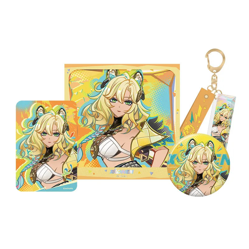 Genshin Emblem of Steadfast Valor Xilonen Collectible Set including character badge bag charm lenticular card