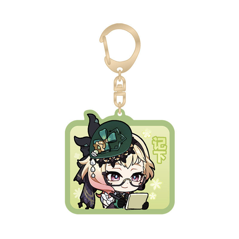 genshin impact emilie q version emoji keychain front view