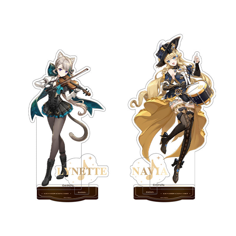 Genshin Endless Melody Series acrylic standee collection with Lynette and Navia orchestral-themed designs
