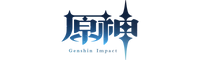 Genshin Impact official English logo in black serif lettering