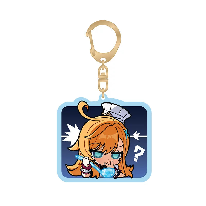 genshin impact escoffier q version emoji keychain front view