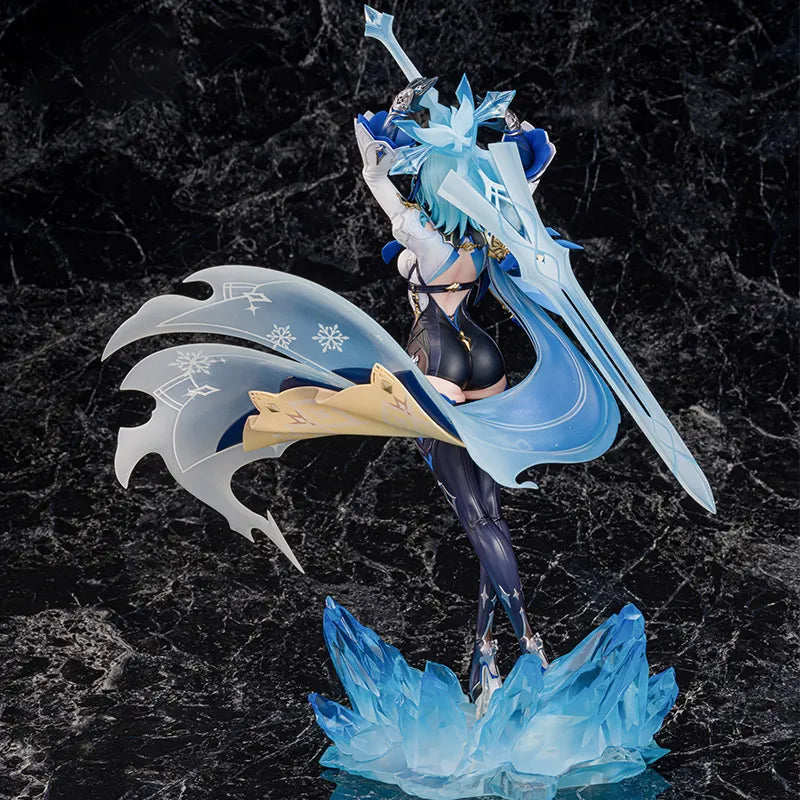 Genshin Impact Eula figure showing detailed blue and black outfit