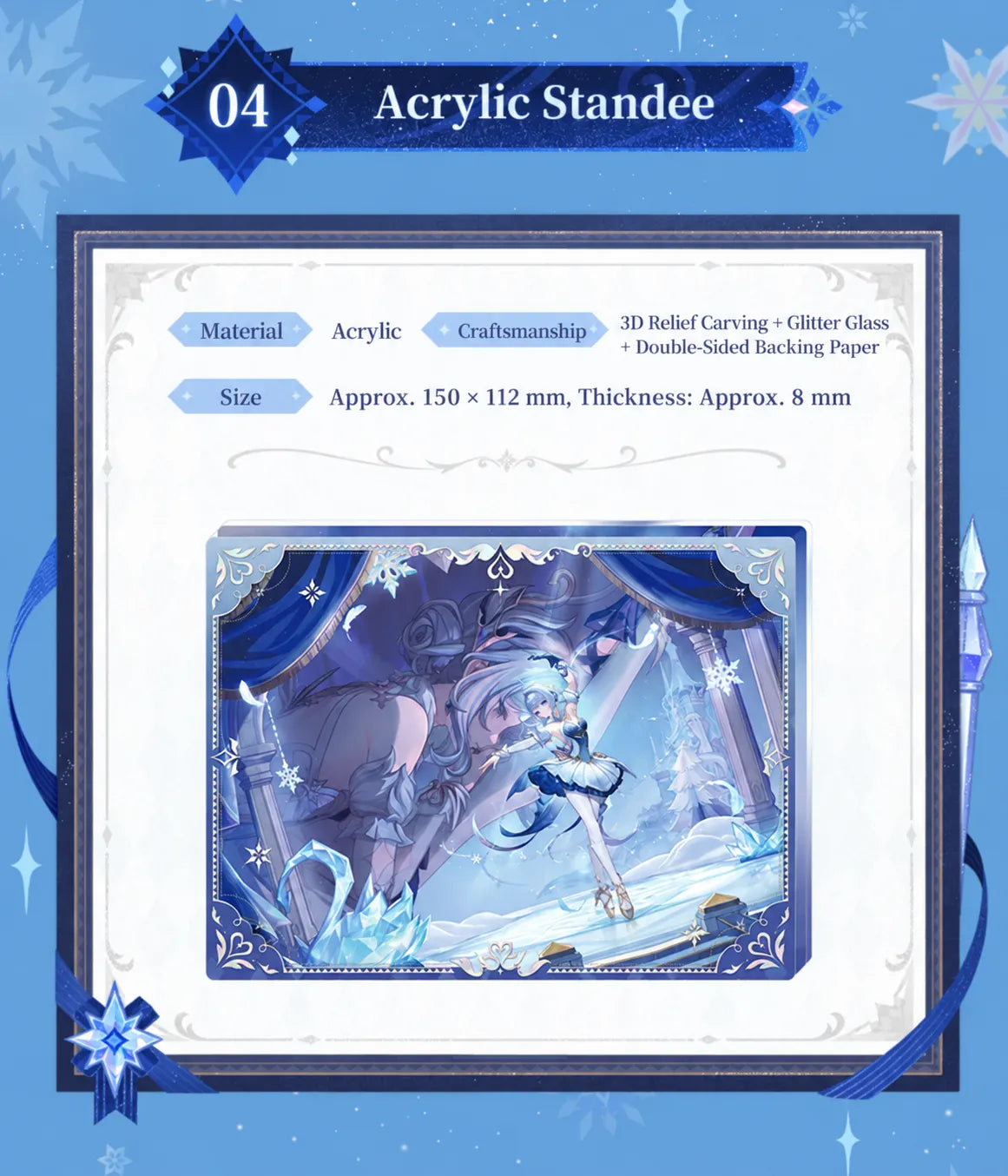 Genshin Impact Everwinter Without Mercy Odette Acrylic Standee Details