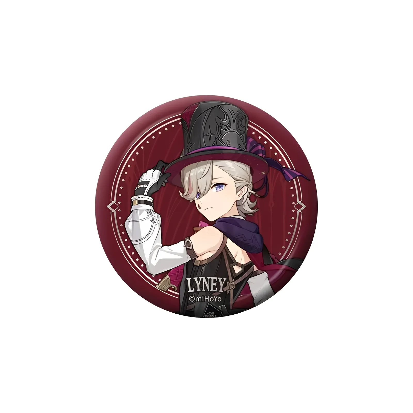 Genshin Impact Fatui Lyney character badge collectible anime pin