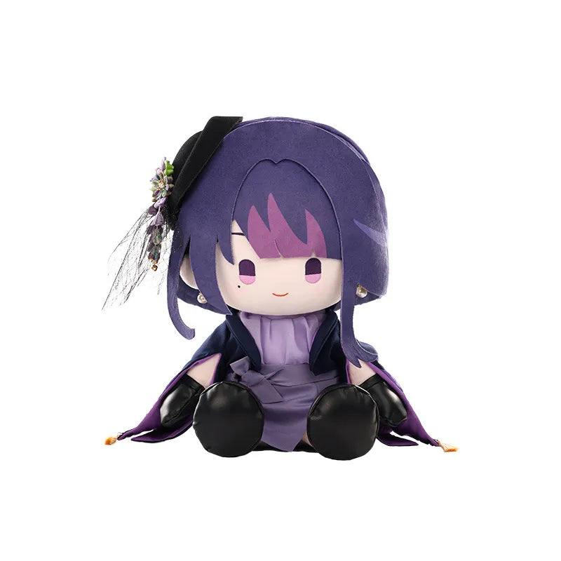 Raiden Shogun Sitting Plush from the Feast of the Gods Series on a white background