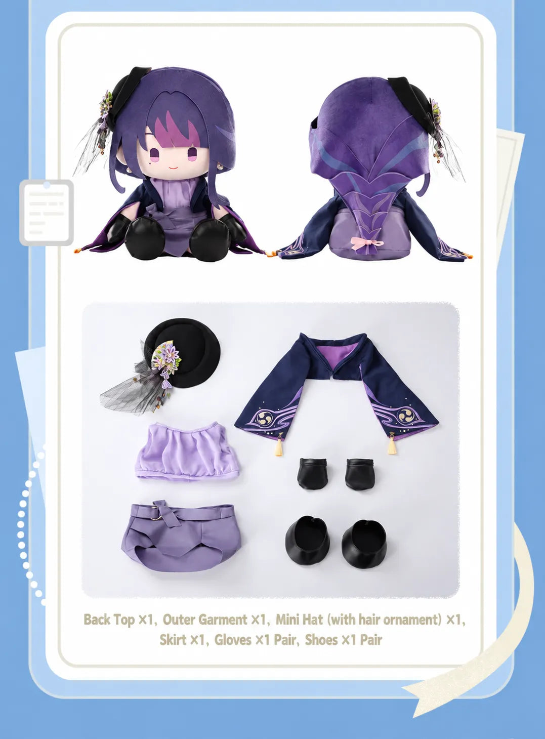 Nahida Sitting Plush displayed with floral hair ornaments and green bow