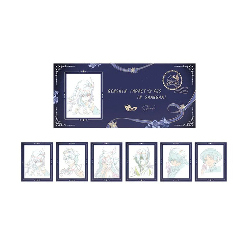 Genshin Impact FES 2026 artwork film ticket stub Set B featuring six character designs