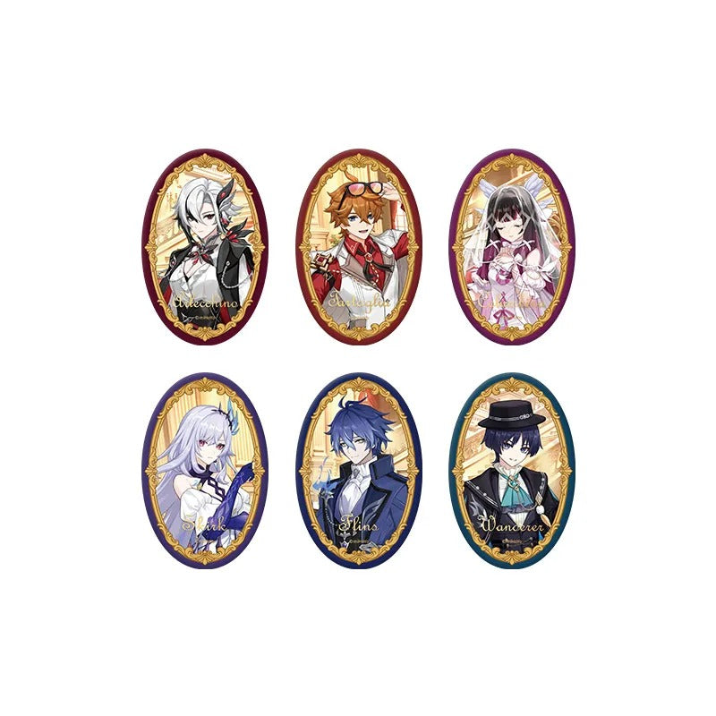 Genshin Impact FES 2026 Series character badges featuring Skirk, Tartaglia, Columbina, Arlecchino, Flins and Wanderer