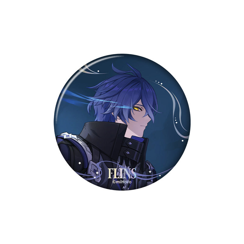 Genshin Impact Flins A version character badge with holographic finish and themed artwork