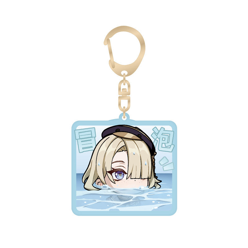 genshin impact freminet q version emoji keychain front view