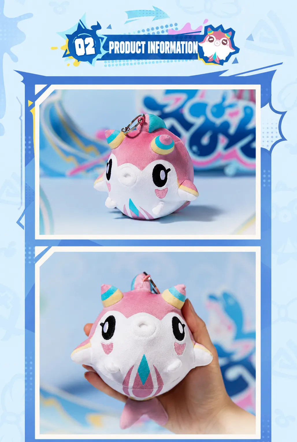 Soft squeeze demonstration of Freshwater Blubberbeast plush charm with slow rebound texture