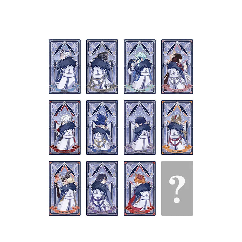 Genshin Impact Frost and Flame Series Holographic Card Blind Box Full Set with 12 Non Repeating Designs