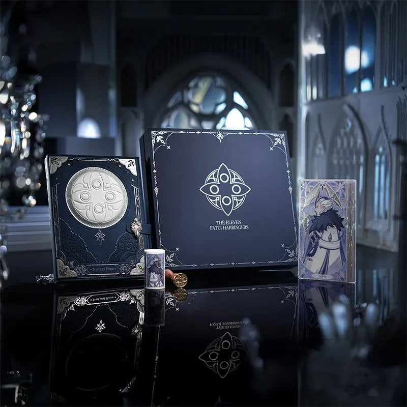 Genshin Impact Frost and Flame Series Notebook Gift Box featuring The Eleven Fatui Harbingers collection