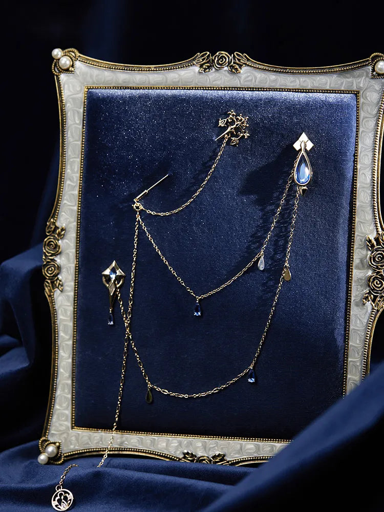 Genshin Impact Furina Themed Impression Series Brooch Set with elegant chain accessories