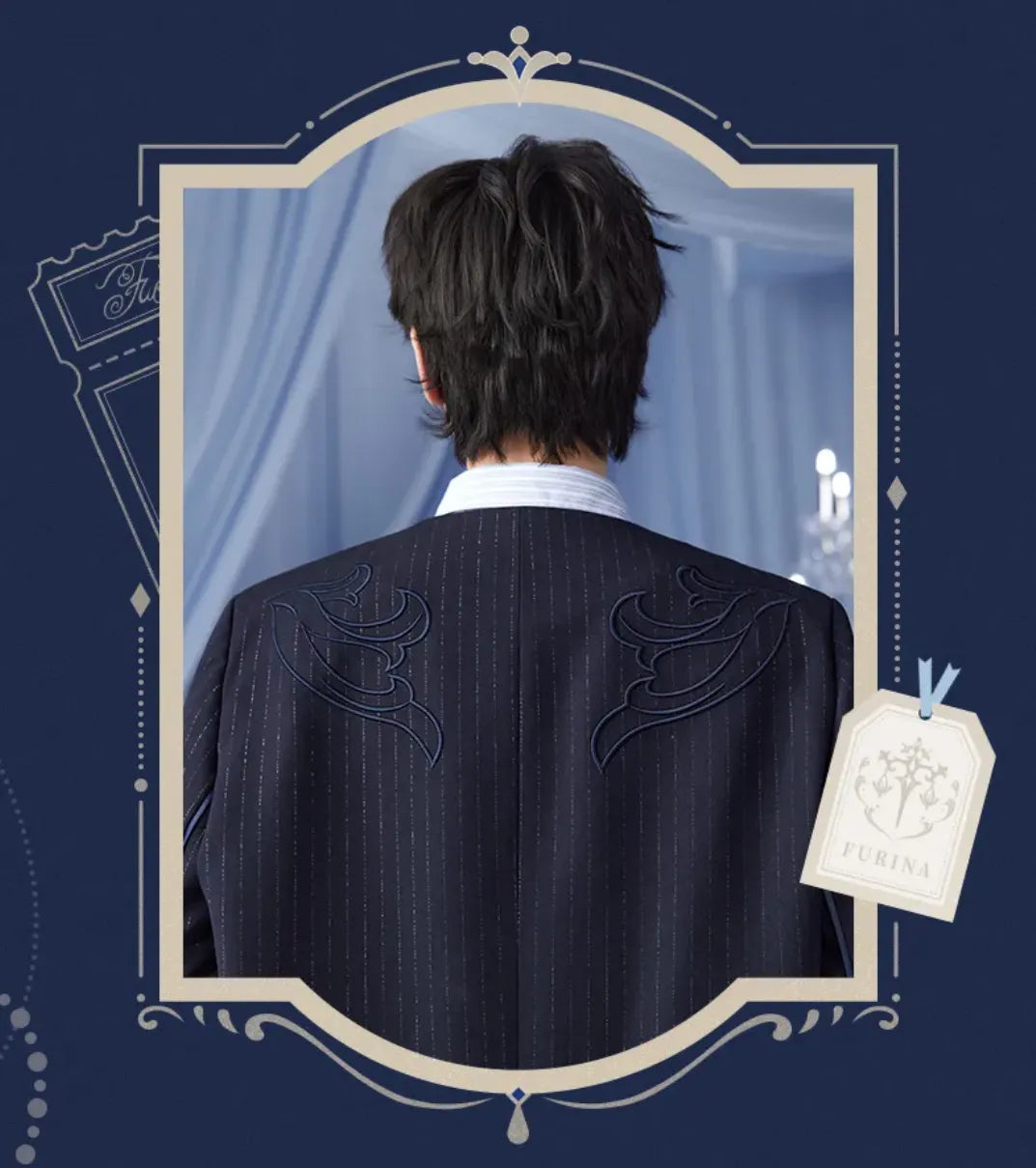 Embroidered Furina motif craftsmanship detail