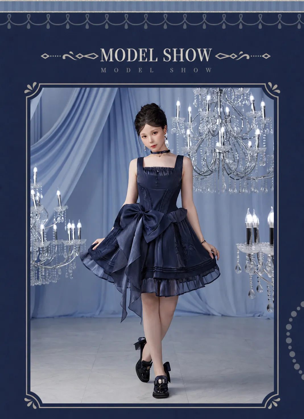 Furina themed dress detachable oversized bow detail